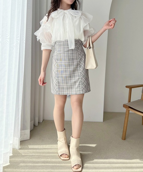 one after another NICE CLAUP（ワンアフターアナザーナイスクラップ）の「マルチwayリボンブラウス（シャツ/ブラウス・レディース・オフホワイト/ブラック系その他/グレー/ドット・FREE）」の11枚目の写真