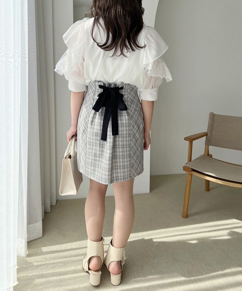 one after another NICE CLAUP（ワンアフターアナザーナイスクラップ）の「マルチwayリボンブラウス（シャツ/ブラウス・レディース・オフホワイト/ブラック系その他/グレー/ドット・FREE）」の13枚目の写真