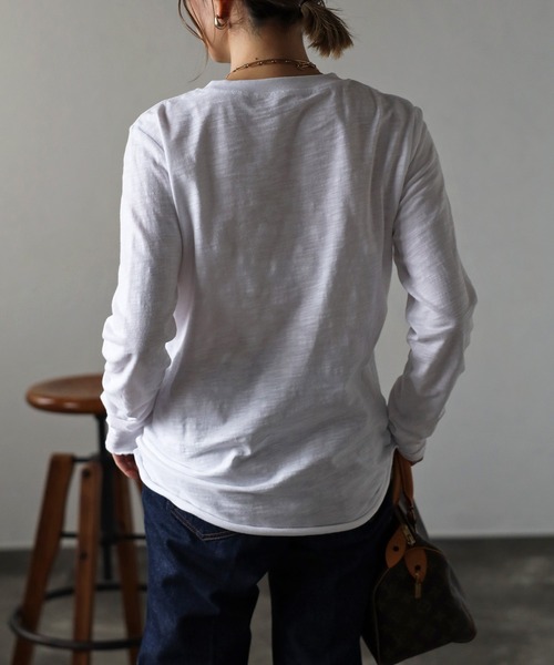 Bonjour Sagan（ボンジュールサガン）の「スラブロンT（Tシャツ/カットソー・レディース・ブラック/オフホワイト・FREE）」の6枚目の写真
