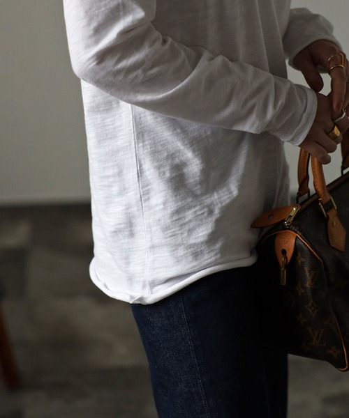 Bonjour Sagan（ボンジュールサガン）の「スラブロンT（Tシャツ/カットソー・レディース・ブラック/オフホワイト・FREE）」の9枚目の写真
