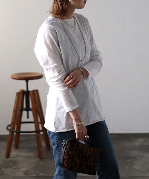 Bonjour Sagan（ボンジュールサガン）の「スラブロンT（Tシャツ/カットソー・レディース・ブラック/オフホワイト・FREE）」の20枚目の写真