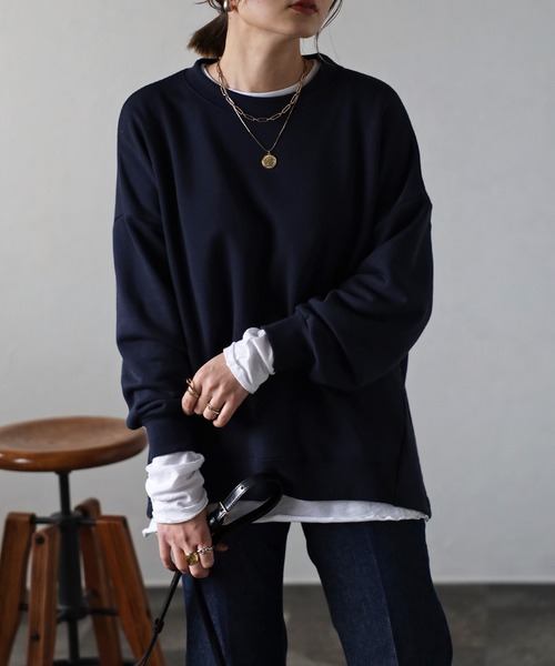 Bonjour Sagan（ボンジュールサガン）の「スラブロンT（Tシャツ/カットソー・レディース・ブラック/オフホワイト・FREE）」の11枚目の写真