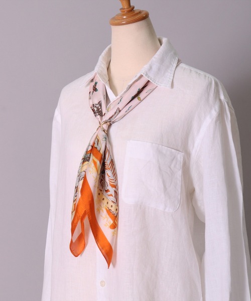 BAYBLO（ベイブロ）の「(BL)【ユニセックス】【リング付き】アソート柄 プリント スカーフ（バンダナ/スカーフ・メンズ・グリーン系その他2/グリーン系その他/ブルー系その他/ホワイト系その他/ブラウン系その他/オレンジ系その他/ベージュ系その他/グリーン系1/ブラック系1/ネイビー系1/イエロー系1・ONE SIZE）」の11枚目の写真