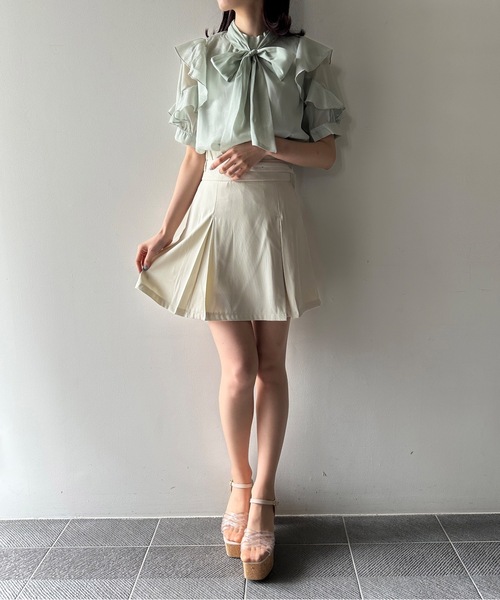 one way（ワンウェイ）の「ラメオーガンリボンタイブラウス（シャツ/ブラウス・レディース・ピンク/グリーン/ホワイト/ホワイト系その他/ベージュ系その他・FREE）」の9枚目の写真