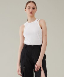 美品【SAYAKA DAVIS】コットンメッシュタンクトップ　ホワイト　Sサイズ 美品【SAYAKA DAVIS】コットンメッシュタンクトップホワイトSサイズ