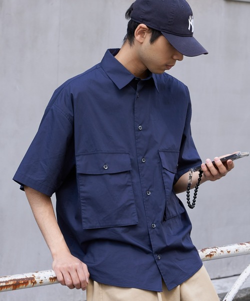 CIAOPANIC TYPY(チャオパニックティピー)の「ブロードビッグポケットビッグシャツ(シャツ/ブラウス・メンズ・ネイビー/ベージュ/グリーン系その他・MEDIUM/LARGE)」の19枚目の写真