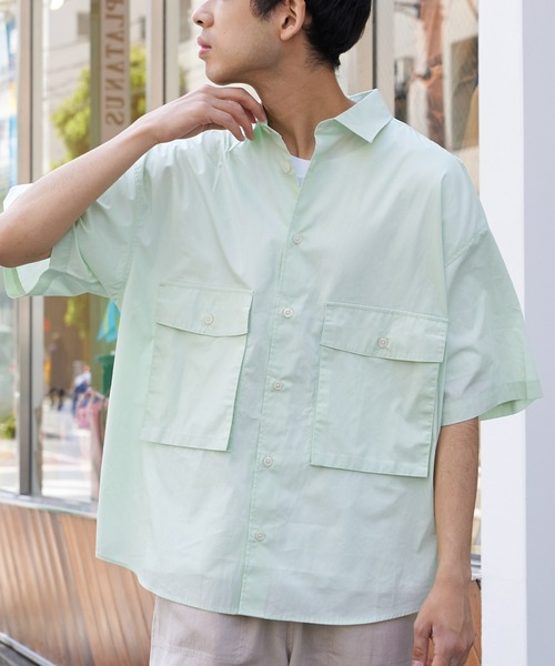 CIAOPANIC TYPY(チャオパニックティピー)の「ブロードビッグポケットビッグシャツ(シャツ/ブラウス・メンズ・ネイビー/ベージュ/グリーン系その他・MEDIUM/LARGE)」の13枚目の写真