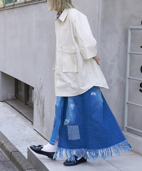 CIAOPANIC TYPY(チャオパニックティピー)の「ブロードビッグポケットビッグシャツ(シャツ/ブラウス・メンズ・ネイビー/ベージュ/グリーン系その他・MEDIUM/LARGE)」の9枚目の写真