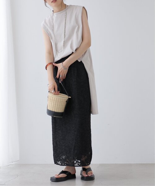 frames RAY CASSIN（フレームスレイカズン）の「シアージャガードナロースカート（スカート・レディース・キナリ/ブルー/ブラック・FREE）」の2枚目の写真