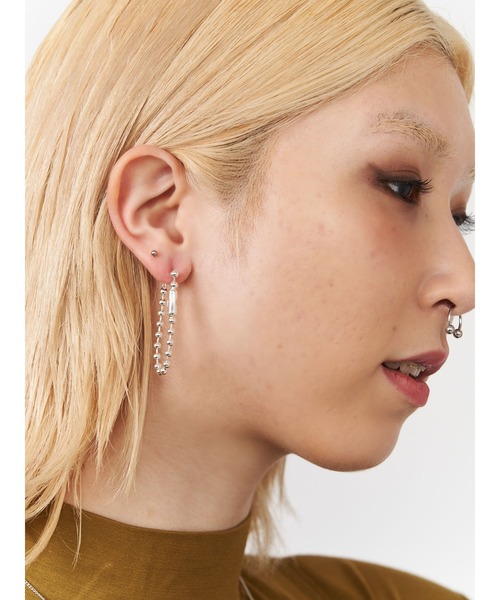 PAMEO POSE（パメオポーズ）の「925 Drop Ball Chain Pierce（ピアス（両耳用）・レディース・シルバー・FREE）」の3枚目の写真