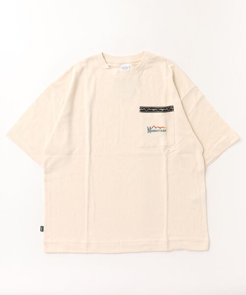 MANASTASH（マナスタッシュ）の「MANASTASH/マナスタッシュ/HEMP BOXY SS TEE（Tシャツ/カットソー・メンズ・ブラウン/ナチュラル/ブラック・L/M/XL/2XL）」の3枚目の写真