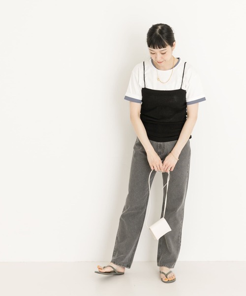UR Lab.(アーバンリサーチラボ)の「レイヤード風Tシャツ(Tシャツ/カットソー・レディース・ベージュ/ブラック/オフホワイト・FREE)」の19枚目の写真
