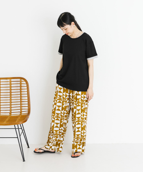 UR Lab.(アーバンリサーチラボ)の「レイヤード風Tシャツ(Tシャツ/カットソー・レディース・ベージュ/ブラック/オフホワイト・FREE)」の13枚目の写真