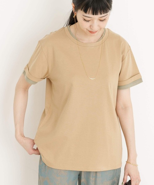 UR Lab.(アーバンリサーチラボ)の「レイヤード風Tシャツ(Tシャツ/カットソー・レディース・ベージュ/ブラック/オフホワイト・FREE)」の20枚目の写真