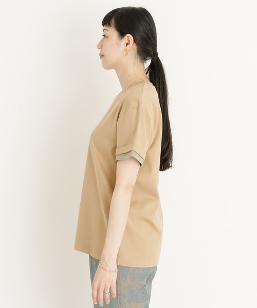 UR Lab.(アーバンリサーチラボ)の「レイヤード風Tシャツ(Tシャツ/カットソー・レディース・ベージュ/ブラック/オフホワイト・FREE)」の12枚目の写真