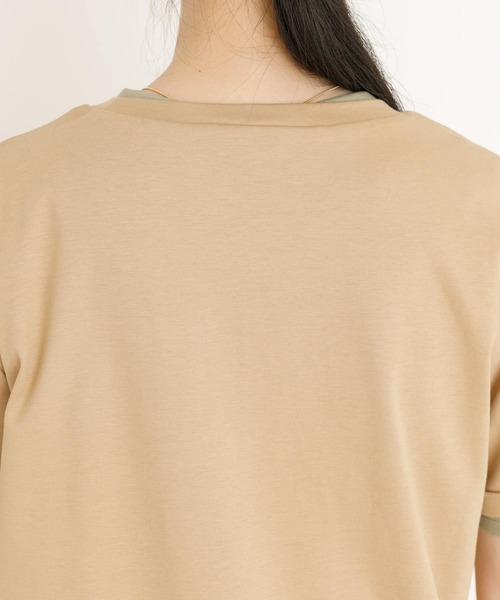 UR Lab.(アーバンリサーチラボ)の「レイヤード風Tシャツ(Tシャツ/カットソー・レディース・ベージュ/ブラック/オフホワイト・FREE)」の8枚目の写真