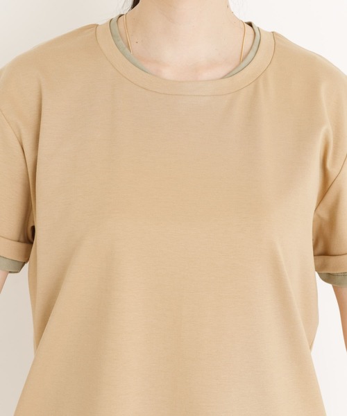 UR Lab.(アーバンリサーチラボ)の「レイヤード風Tシャツ(Tシャツ/カットソー・レディース・ベージュ/ブラック/オフホワイト・FREE)」の21枚目の写真