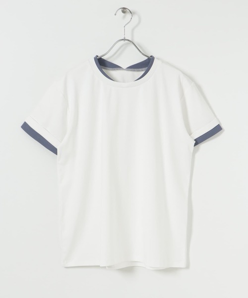 UR Lab.(アーバンリサーチラボ)の「レイヤード風Tシャツ(Tシャツ/カットソー・レディース・ベージュ/ブラック/オフホワイト・FREE)」の18枚目の写真