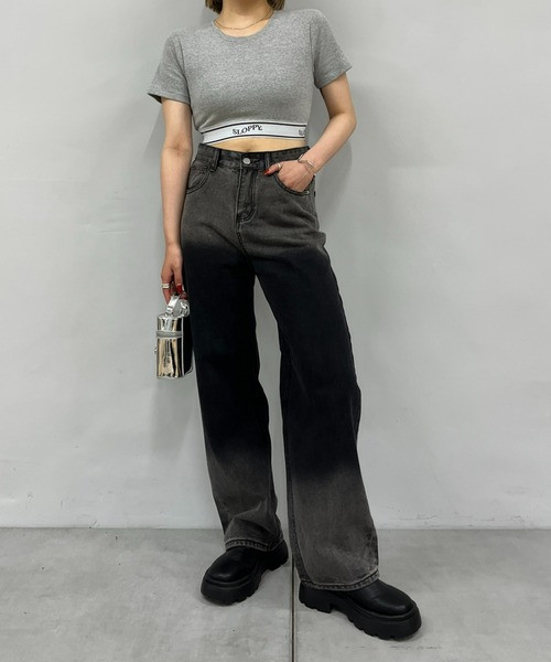 WHO'S WHO gallery（フーズフーギャラリー）の「グラデーションデニム（デニムパンツ・レディース・ブラック/ブルー・FREE）」の6枚目の写真