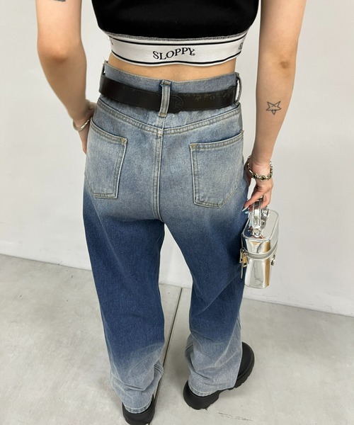 WHO'S WHO gallery（フーズフーギャラリー）の「グラデーションデニム（デニムパンツ・レディース・ブラック/ブルー・FREE）」の11枚目の写真