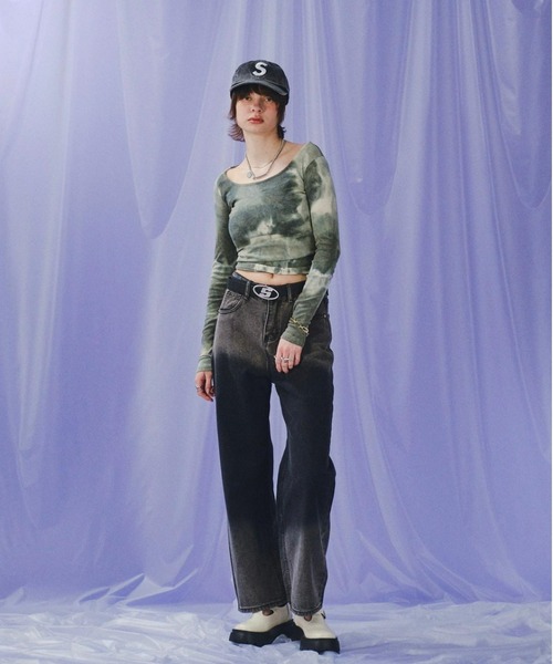 WHO'S WHO gallery（フーズフーギャラリー）の「グラデーションデニム（デニムパンツ・レディース・ブラック/ブルー・FREE）」の19枚目の写真