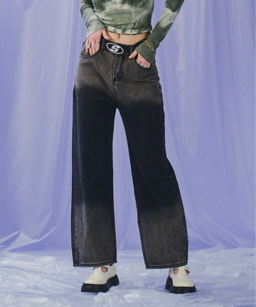 WHO'S WHO gallery（フーズフーギャラリー）の「グラデーションデニム（デニムパンツ・レディース・ブラック/ブルー・FREE）」の20枚目の写真