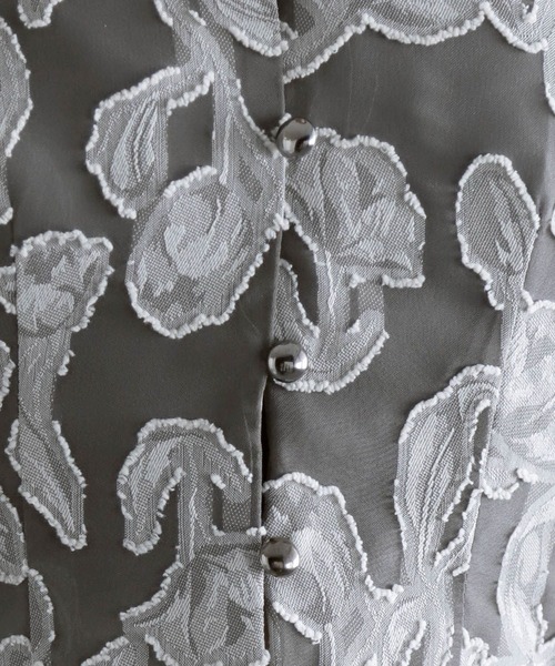 PAGEBOY(ページボーイ)の「ソフトレースジャガードショートブラウス(シャツ/ブラウス・レディース・ブラック/グレイッシュベージュ/オフホワイト・FREE)」の19枚目の写真