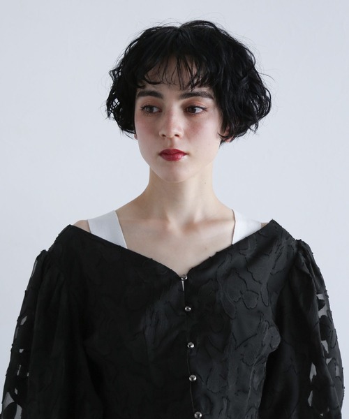 Drawer - 【bow.a】✨ボウエー　ジャガード　ピオニー　トップス　ブラウス　シャツ　黒 orb.]PBブラウス | KOBUNSHA SELECT SHOP | [orb.]PBブラウス
