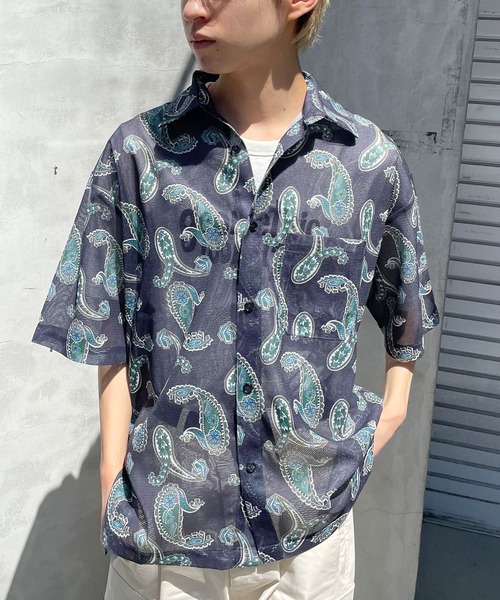 CIAOPANIC(チャオパニック)の「メッシュペイズリーシャツ(シャツ/ブラウス・レディース・ブラック/カーキ/ネイビー・MEDIUM/LARGE)」の15枚目の写真
