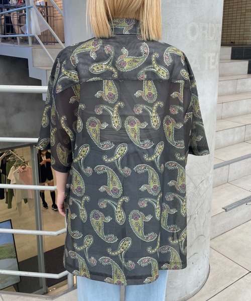 CIAOPANIC(チャオパニック)の「メッシュペイズリーシャツ(シャツ/ブラウス・レディース・ブラック/カーキ/ネイビー・MEDIUM/LARGE)」の13枚目の写真