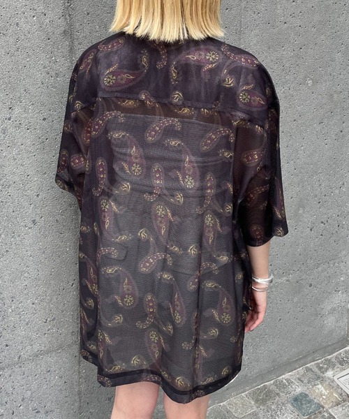 CIAOPANIC(チャオパニック)の「メッシュペイズリーシャツ(シャツ/ブラウス・レディース・ブラック/カーキ/ネイビー・MEDIUM/LARGE)」の18枚目の写真