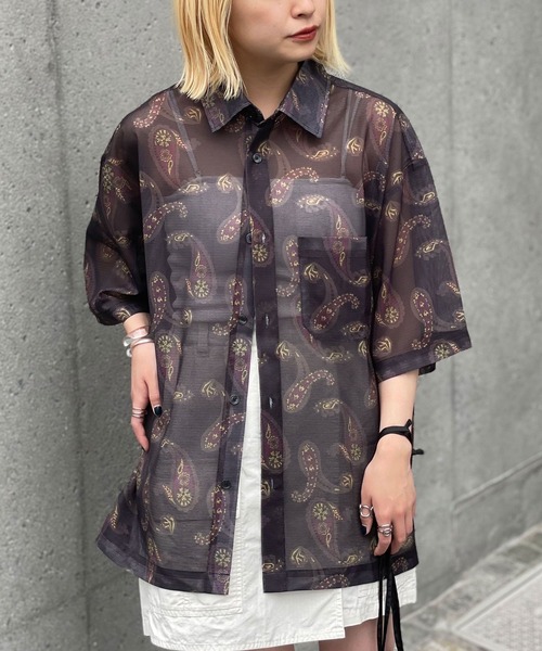 CIAOPANIC(チャオパニック)の「メッシュペイズリーシャツ(シャツ/ブラウス・レディース・ブラック/カーキ/ネイビー・MEDIUM/LARGE)」の17枚目の写真