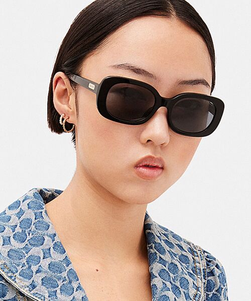 フル フィット バッジ ラウンデッド スクエア サングラス