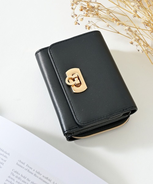 Honeys(ハニーズ)の「金具ジップウォレット(財布・レディース・ピンク/ブラック/グレイッシュベージュ/ミント・FREE)」の2枚目の写真