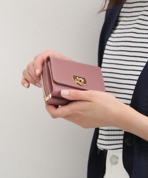 Honeys(ハニーズ)の「金具ジップウォレット(財布・レディース・ピンク/ブラック/グレイッシュベージュ/ミント・FREE)」の10枚目の写真