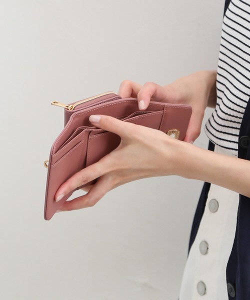 Honeys(ハニーズ)の「金具ジップウォレット(財布・レディース・ピンク/ブラック/グレイッシュベージュ/ミント・FREE)」の12枚目の写真