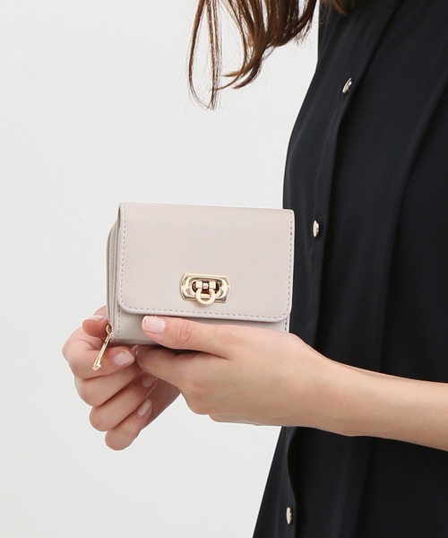 Honeys(ハニーズ)の「金具ジップウォレット(財布・レディース・ピンク/ブラック/グレイッシュベージュ/ミント・FREE)」の6枚目の写真