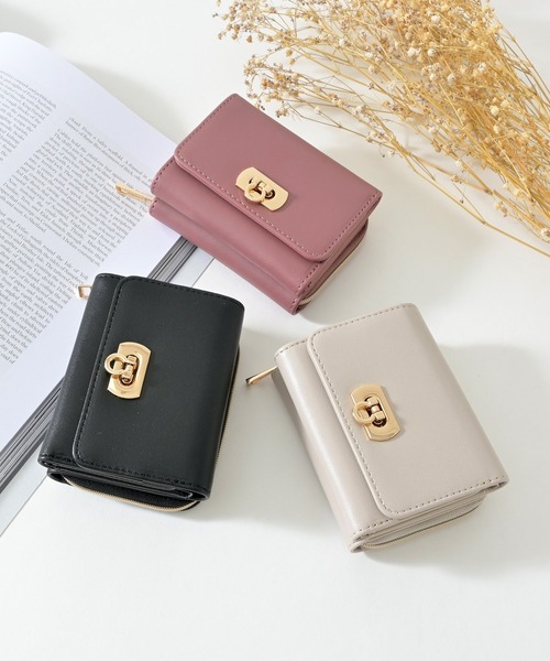 Honeys(ハニーズ)の「金具ジップウォレット(財布・レディース・ピンク/ブラック/グレイッシュベージュ/ミント・FREE)」の22枚目の写真