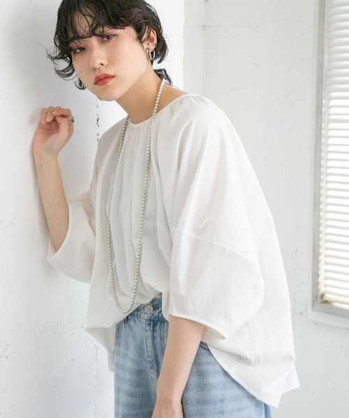 KBF（ケイビーエフ）の「前後2WAYボリュームブラウス（シャツ/ブラウス・レディース・オフホワイト/ミント/ブルー/ダークブラウン・ONE）」の9枚目の写真