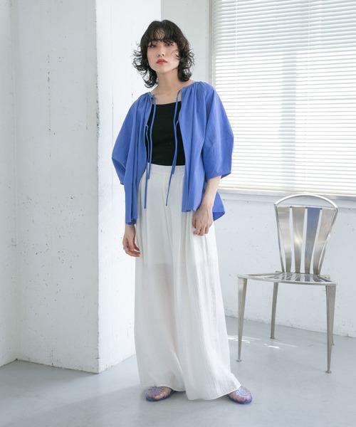 KBF（ケイビーエフ）の「前後2WAYボリュームブラウス（シャツ/ブラウス・レディース・オフホワイト/ミント/ブルー/ダークブラウン・ONE）」の13枚目の写真