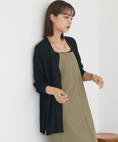 Doux archives（ドゥアルシーヴ）の「【ＵＶ防止機能】ミドル丈ニットカーデ（カーディガン/ボレロ・レディース・オフホワイト/ブラック/シルバーグレー/ピンク・FREE）」の8枚目の写真