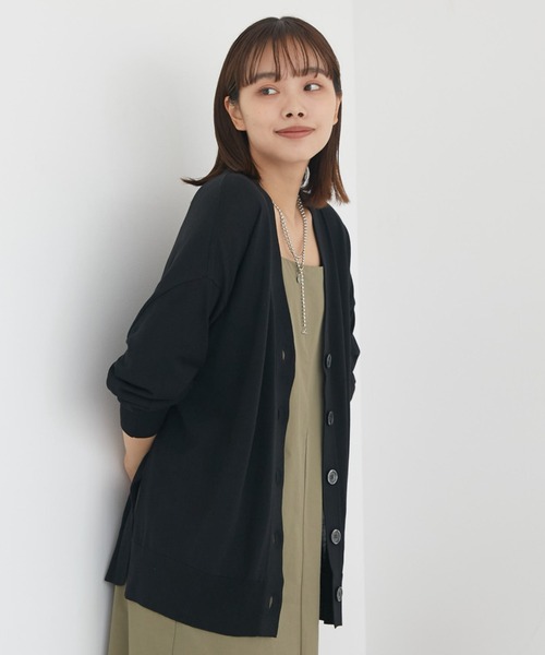 Doux archives（ドゥアルシーヴ）の「【ＵＶ防止機能】ミドル丈ニットカーデ（カーディガン/ボレロ・レディース・オフホワイト/ブラック/シルバーグレー/ピンク・FREE）」の10枚目の写真