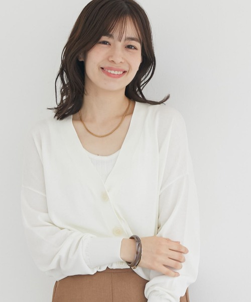 Doux archives（ドゥアルシーヴ）の「【ＵＶ防止機能】ミドル丈ニットカーデ（カーディガン/ボレロ・レディース・オフホワイト/ブラック/シルバーグレー/ピンク・FREE）」の13枚目の写真