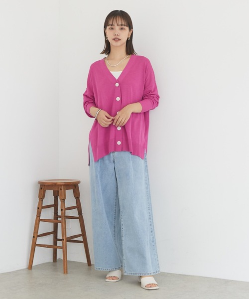 Doux archives（ドゥアルシーヴ）の「【ＵＶ防止機能】ミドル丈ニットカーデ（カーディガン/ボレロ・レディース・オフホワイト/ブラック/シルバーグレー/ピンク・FREE）」の19枚目の写真