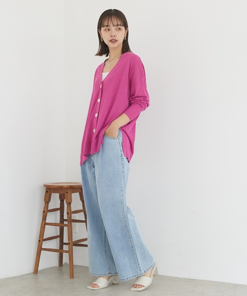 Doux archives（ドゥアルシーヴ）の「【ＵＶ防止機能】ミドル丈ニットカーデ（カーディガン/ボレロ・レディース・オフホワイト/ブラック/シルバーグレー/ピンク・FREE）」の21枚目の写真