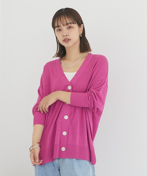 Doux archives（ドゥアルシーヴ）の「【ＵＶ防止機能】ミドル丈ニットカーデ（カーディガン/ボレロ・レディース・オフホワイト/ブラック/シルバーグレー/ピンク・FREE）」の22枚目の写真