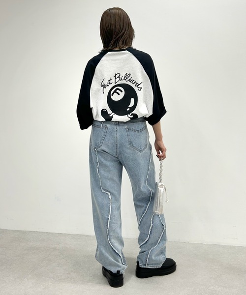 WHO'S WHO gallery(フーズフーギャラリー)の「COOPER FACTビリヤードラグラン半袖ビッグTEE(Tシャツ/カットソー・レディース・ブラック×ホワイト/ブラック×グレー/ネイビー×ホワイト・FREE)」の16枚目の写真