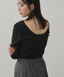 カップ付バックオープンロングスリーブトップス/カットソー