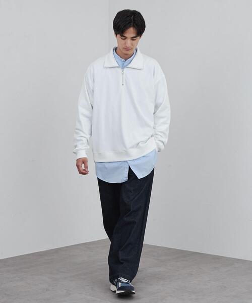 coen（コーエン）の「ビッグシルエットハーフジッププルオーバー（スウェット・メンズ・ホワイト/ライトグレー/ネイビー・M/L/XL）」の5枚目の写真