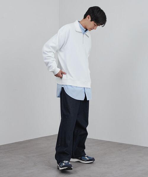 coen（コーエン）の「ビッグシルエットハーフジッププルオーバー（スウェット・メンズ・ホワイト/ライトグレー/ネイビー・M/L/XL）」の7枚目の写真